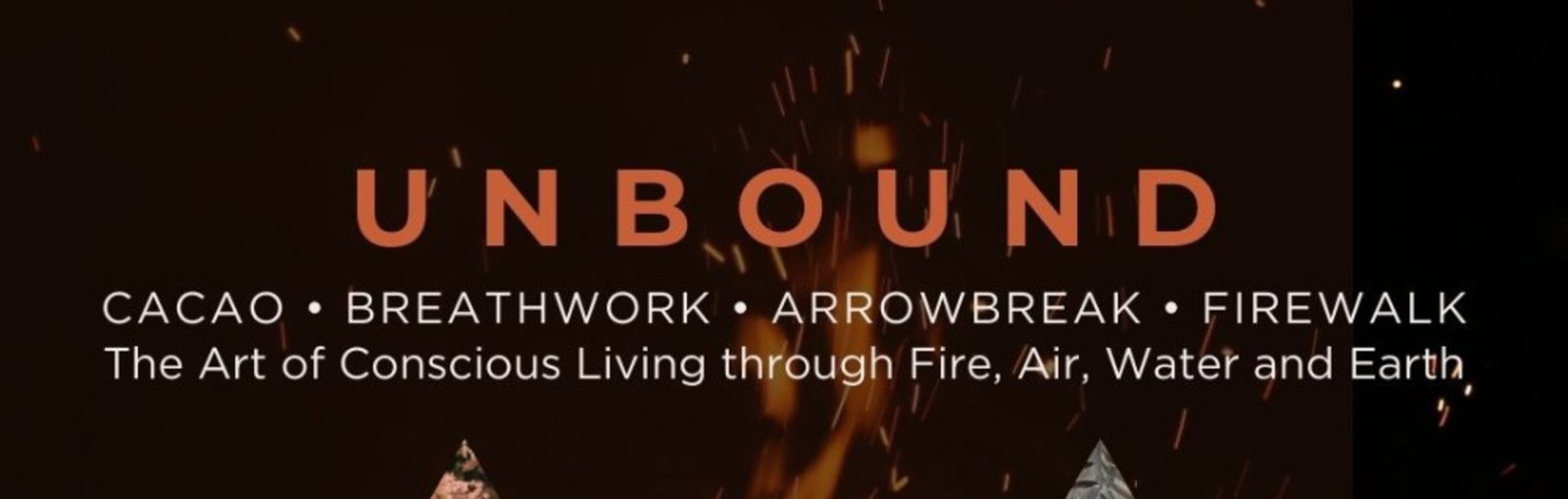 Unbound cerement. Image of fire burning in background.